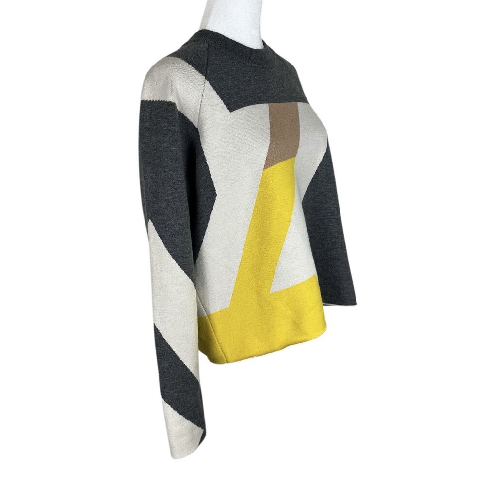 Rag & Bone Wool Blend Geometric Colorblock Abstract Sweater Modern Knit Sz Small - Picture 3 of 7